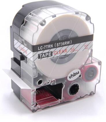 Epson LC-7TRN Clear Üzeri Kırmızı 36MM 9Metre Muadil Etiket - 1