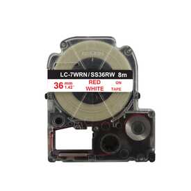 Epson LC-7WRN Beyaz Üzeri Kırmızı 36MM 9Metre Muadil Etiket - Epson
