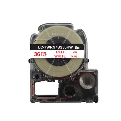 Epson LC-7WRN Beyaz Üzeri Kırmızı 36MM 9Metre Muadil Etiket - 1