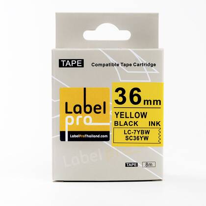 Epson LC-7YBW Sarı Üzeri Siyah 36MM 9Metre Muadil Etiket - 1
