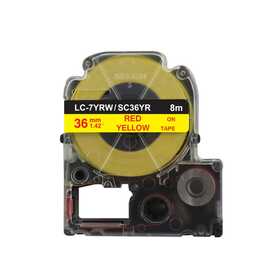 Epson LC-7YRW Sarı Üzeri Kırmızı 36MM 9Metre Muadil Etiket - Epson