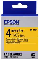 Epson LK-1YBP Sarı Üzerine Siyah Orjinal Etiket 