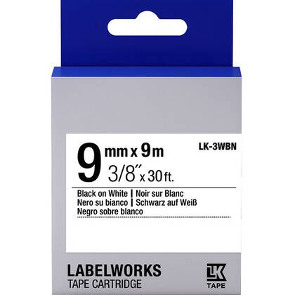 Epson LK-3WBN Muadil Standart Etiket Kartuşu Siyah Beyaz 9 mm C53S653003 - 1