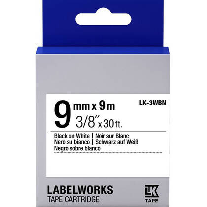 Epson LK-3WBN Muadil Etiket Kartuşu Siyah Beyaz 9 mm C53S653003 - 1