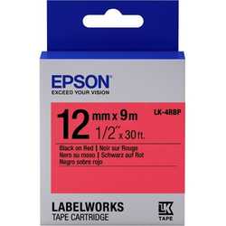Epson LK-4RBP Orjinal Kırmızı Üzerine Siyah 12mm Etiket - Epson