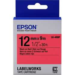 Epson LK-4RBP Kırmızı Üzerine Siyah Orjinal Etiket 