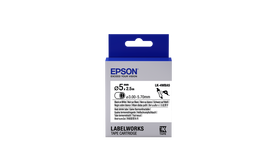 Epson LK-4WBA5 Isıyla Daralan Siyah Üzeri Beyaz 5MM 2,5 Metre Orjinal Etiket C53S654904 - Epson