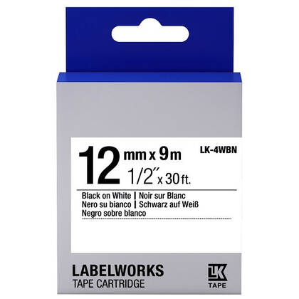 Epson LK-4WBN Muadil Standart Etiket Kartuşu Siyah Beyaz 12 mm C53S654021 - 1