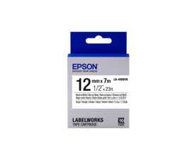 Epson LK-4WBVN Vinil Beyaz Üzeri Siyah 12mm 7Metre Etiket - Epson