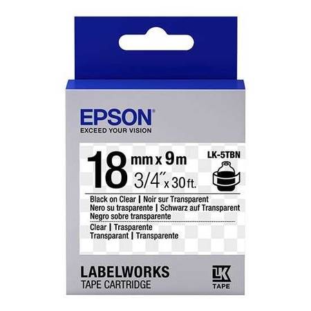 Epson LK-5TBN Orjinal Transparan Üzerine Siyah 18mm Etiket - 1