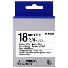 Epson LK-5WBW Muadil Güçlü Yapışkanlı Etiket Kartuşu Siyah Beyaz 18 mm C53S655012 - Epson