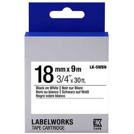 Epson LK-5WBN Muadil Standart Etiket Kartuşu Siyah / Beyaz 18 mm C53S655006 - Epson