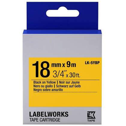 Epson LK-5YBP Muadil Pastel Etiket Kartuşu Siyah Sarı 18 mm C53S655003 - 1