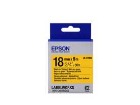 Epson LK-5YBW Orjinal Güçlü Yapışkanlı Etiket Kartuşu Siyah / Sarı 18 mm C53S655010 