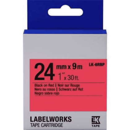 Epson LK-6RBP Muadil Kırmızı Üzerine Siyah Etiket - 1