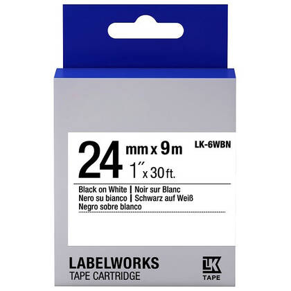 Epson LK-6WBN Muadil Standart Etiket Kartuşu Siyah Beyaz 24 mm C53S656006 - 1