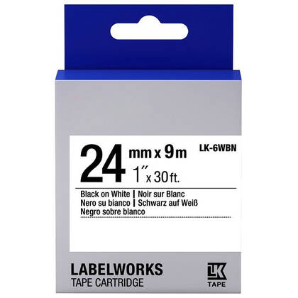 Epson LK-6WBN Muadil Etiket Kartuşu Siyah Beyaz 24 mm C53S656006 - 1