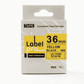 Epson LK-7YBW Sarı Üzeri Siyah 36MM 8Metre Muadil Etiket - Epson