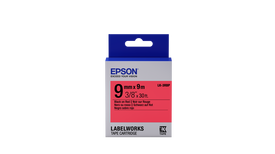 Epson Pastel LK-3RBP Siyah Kırmızı Orjinal Etiket 9mm C53S653001 - Epson