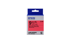 Epson LK-3RBP Orjinal Pastel Siyah Kırmızı Etiket 9mm C53S653001 - Epson