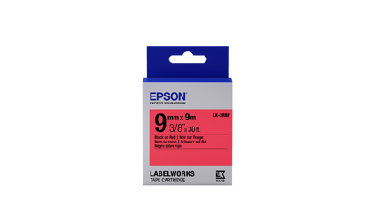 Epson Pastel LK-3RBP Siyah Kırmızı Orjinal Etiket 9mm C53S653001 - 1