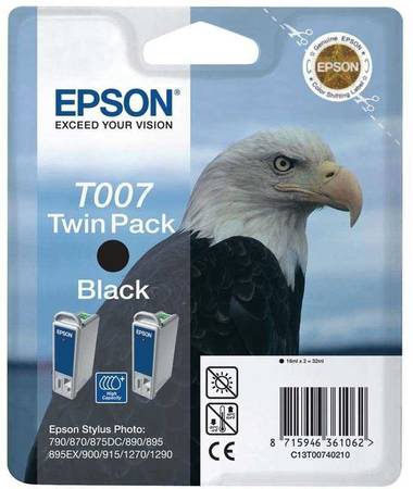 Epson T007-C13T00740220 Orjinal Siyah Kartuş 2'Li - 1