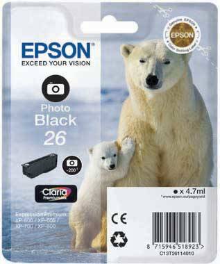 Epson T26 C13T26114020 Orjinal Foto Siyah Kartuş - 1