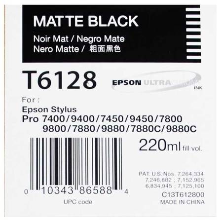Epson T6128 C13T612800 Orjinal Mat Siyah Kartuş - 1