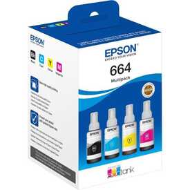 Epson T6646 Mavi Kırmızı Sarı Siyah 4lü Multipack Mürekkep 