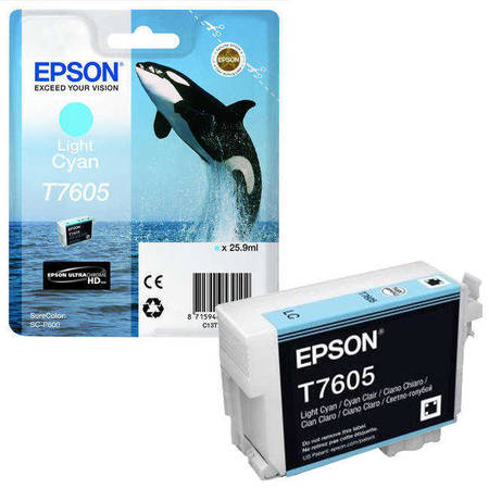 Epson T7605-C13T76054010 Açık Mavi Orjinal Kartuş - 1