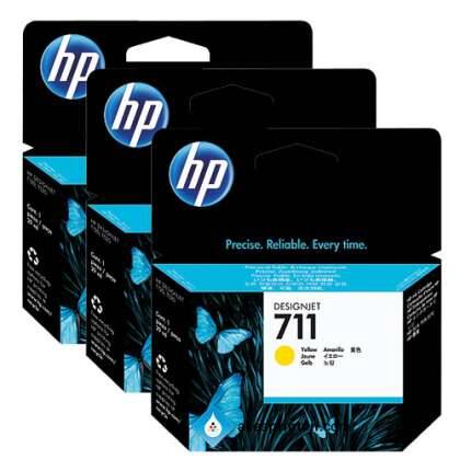 Hp 711-CZ136A Sarı Orjinal Kartuş 3Lü Paket - 1