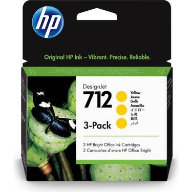 HP 712-3ED79A Sarı 3Lü Paket Kartuş-29ml - 1
