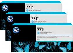 Hp 771-B6Y36A Orjinal Açık Mavi Kartuş 3'Lü Paket 