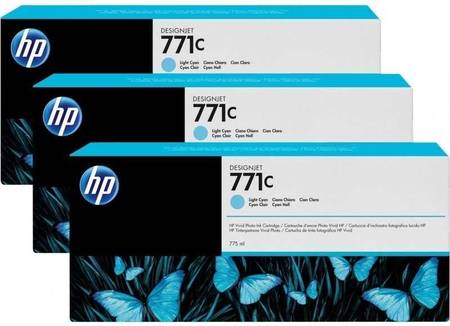 Hp 771-B6Y36A Orjinal Açık Mavi Kartuş 3'Lü Paket - 1