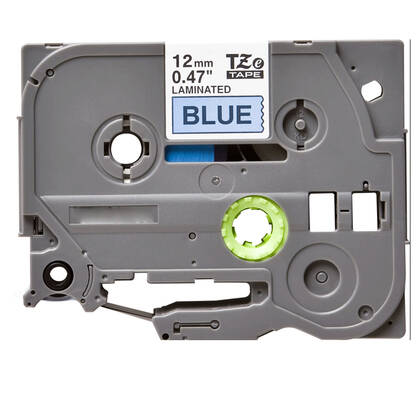 Brother TZe-531 12mm Mavi üzerine Siyah Laminasyonlu Muadil Etiket - 2
